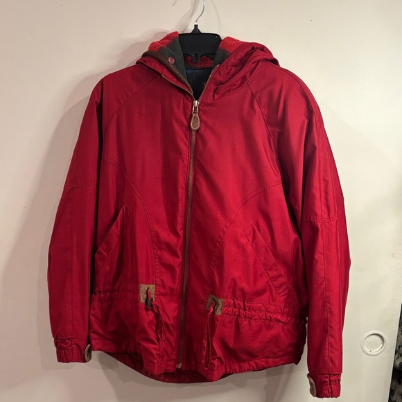 Express Jackets & Blazers - Y2K Express Red and Gray Hooded Jacket